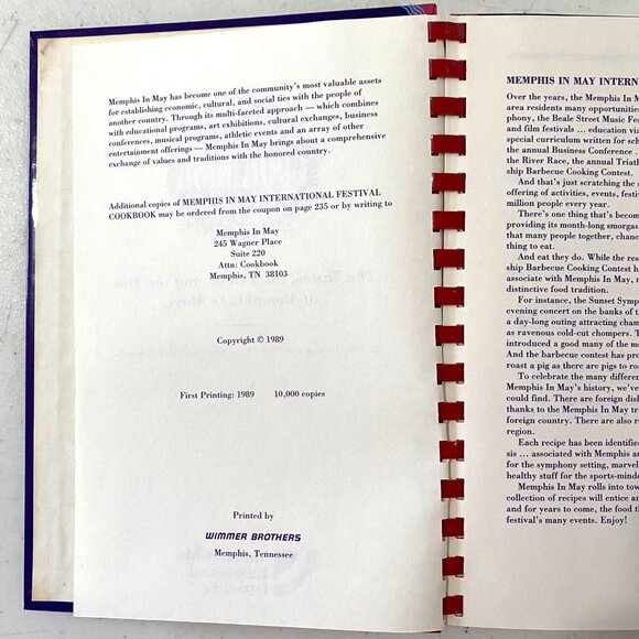 Memphis in May Cookbook 1989 Volume One Southern Food Recipes Tennessee - Picture 4 of 9